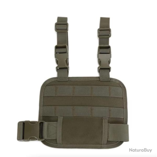 Plaque de Cuisse MOLLE R�glable Plateforme de Jambe + Ceinture et Sangles Ajustables Nylon 600D Vert