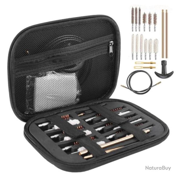 Kit de nettoyage universel pour pistolet calibre .22, .357, .38, 9 mm, .45 - 19 pi�ces