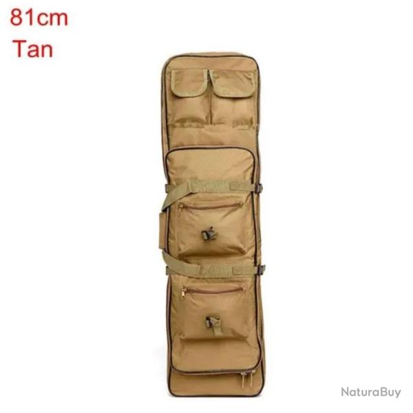 Sac � Dos pour Chasse avec �tui Souple pour Fusil Housse Tactique Carabine Airsoft 81 cm Tan
