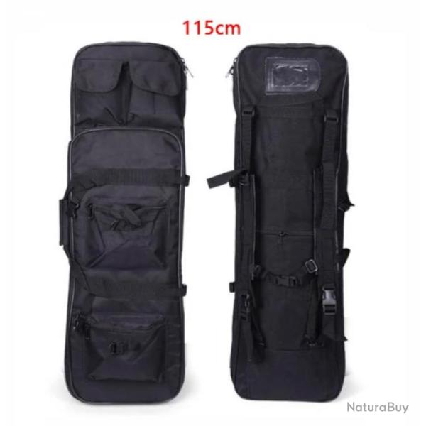 Sac � Dos pour Chasse avec �tui Souple pour Fusil Housse Tactique Carabine Airsoft 115 cm Noir