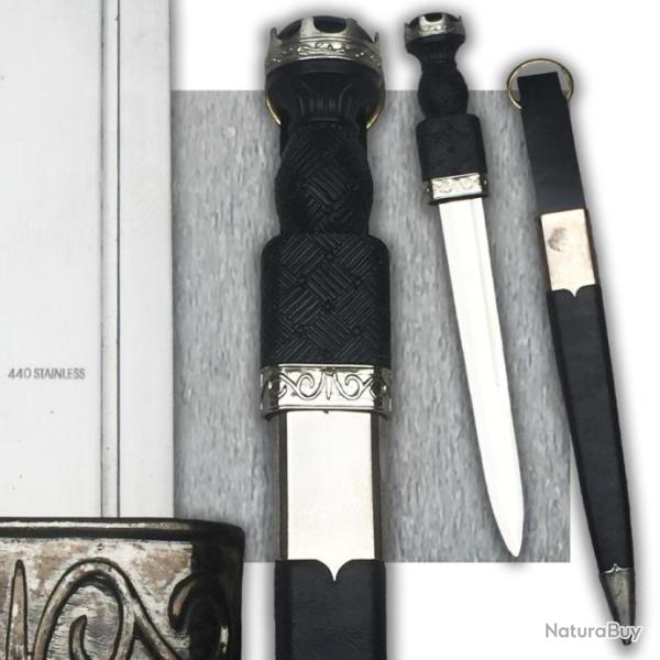 RARE & BEAU POIGNARD �COSSAIS / ANGLAIS, DIRK HIGHLANDER, BRITANNIQUE, 440 STAINLESS