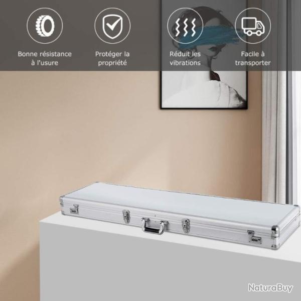 Mallette pour Fusil avec deux 2 serrures � combinaison - Aluminium - Etanche - Garantie 2 ans