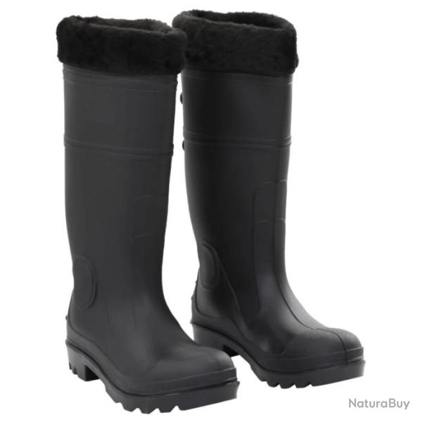 Bottes de pluie avec chaussettes amovibles noir taille 38  46