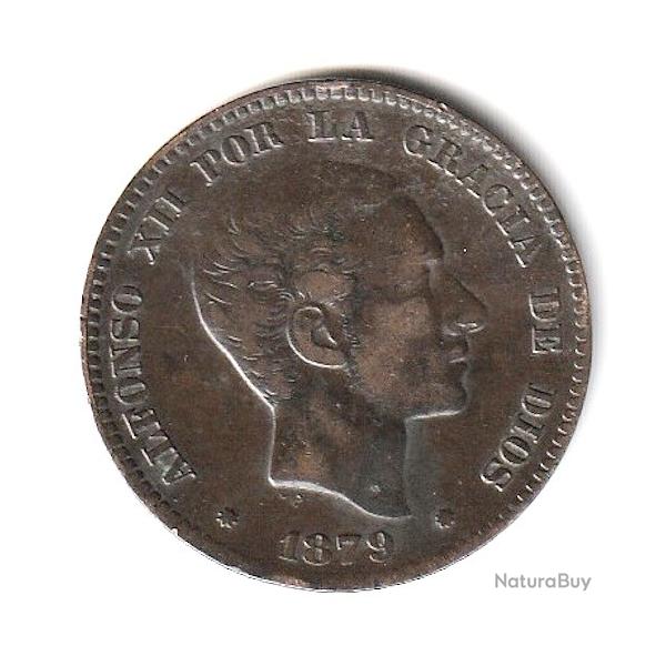 Pi�ce de Monnaie Espagne diez centimos 1879
