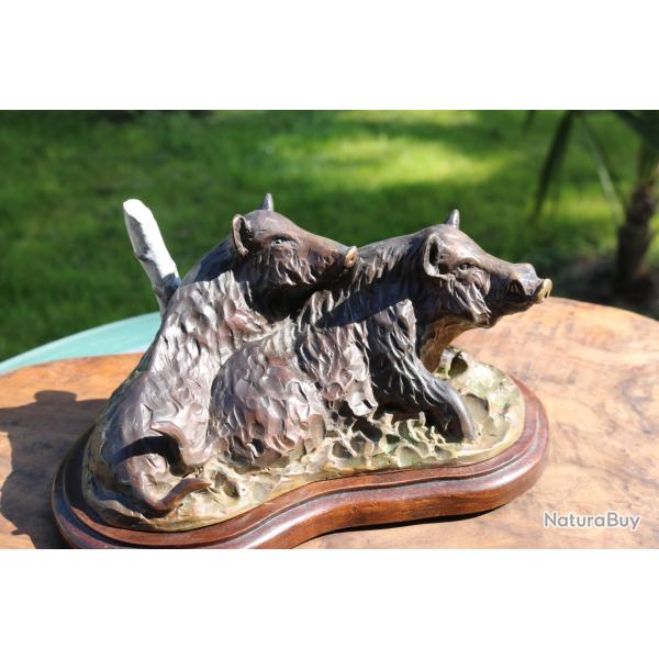 Bronze de Continzousas  2 Sangliers "Inquitude"