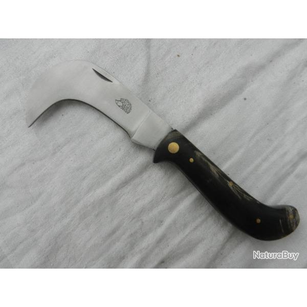 couteau serpette h�risson 18 cm manche corne noire