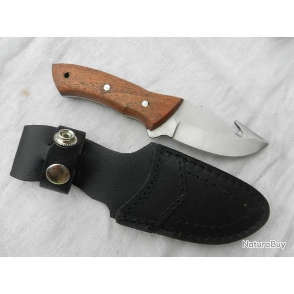 couteau poignard de chasse � d�pecer manche bois palissandre longueur 17 cm