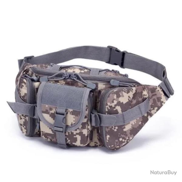 Sac Banane Multifonctionnel Id�al Camping Randonn�e Sports de Plein air Gris Acu