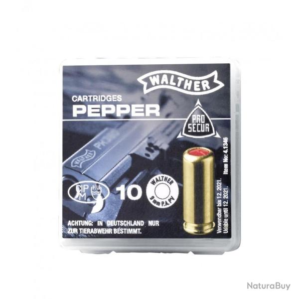 MUNITION A GAZ POIVRE WALTHER x 10 - 9MM PA