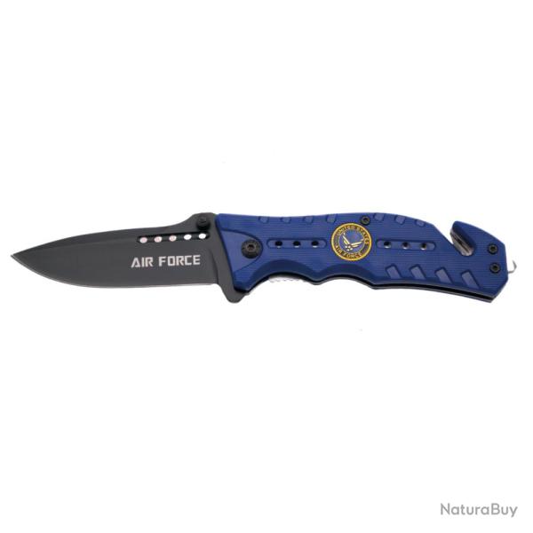COUTEAU PLIANT TACTIQUE THIRD MOTIF BLEU AIR FORCE
