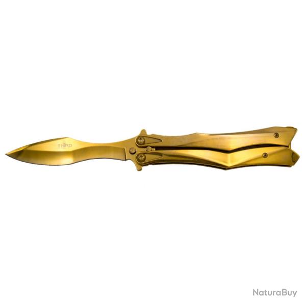 COUTEAU PAPILLON THIRD DORE LAME 11CM