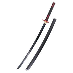 KATANA LAME ACIER TRANCHANT MANGA FLAMME ROUGE