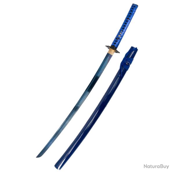 KATANA LAME ACIER TRANCHANT BLEU