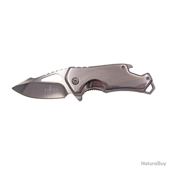 MINI COUTEAU PLIANT THIRD CHROME AVEC DECAPSULEUR