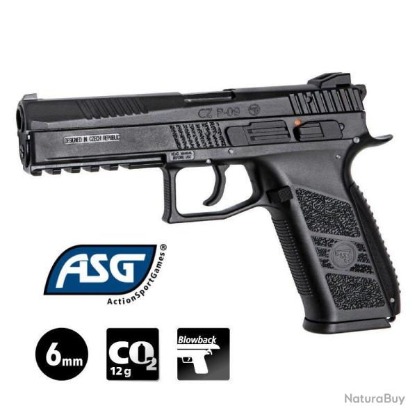 PISTOLET CZ75 P-09 DUTY Noir avec Mallette - Blowback - 6 mm BB - CO�