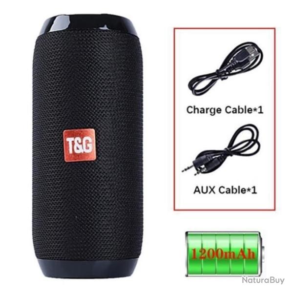 Enceinte Bluetooth Portable TG117 - Caisson de Basse Sans Fil 10W �tanche IPX5 Noir