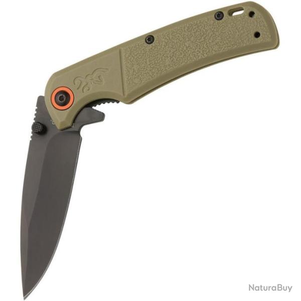 Couteau Browning Buckmark Slim Sage Manche Green Polym�re Lame Acier D2 Linerlock Clip BR0543B