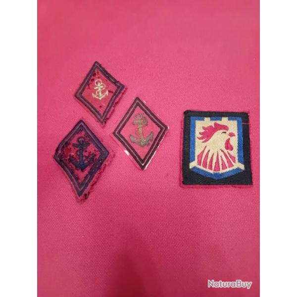 FRANCE Lot insignes tissu Artillerie Coloniale