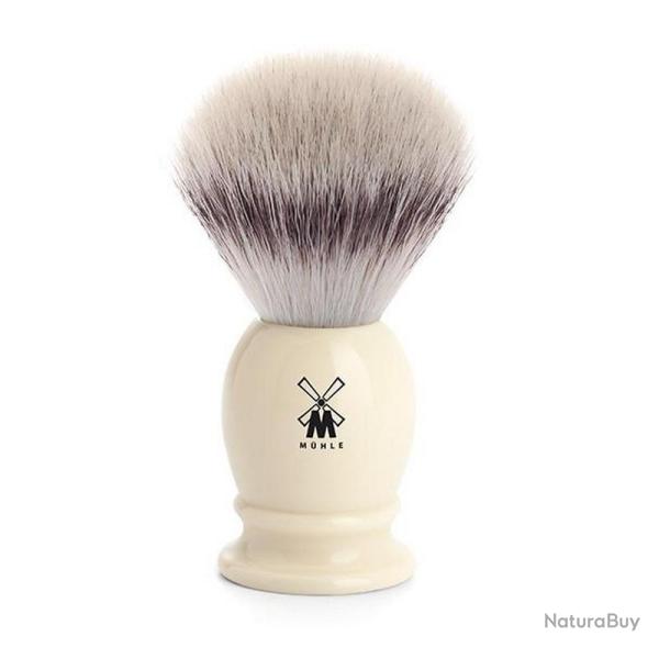 Blaireau "Classic", Diam�tre 25 mm, Manche r�sine ivoire, Poils fibre synth�tique argent�e [M�hle]