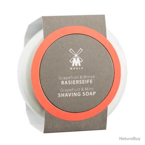 Bol � raser en porcelaine avec savon 65 g, Base pamplemousse/menthe [M�hle]
