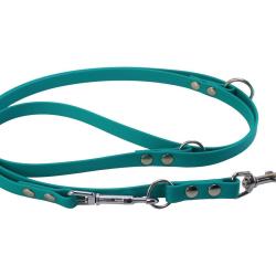 Laisse R&eacute;glable BIOTHANE 16mm 2,40 m turquoise