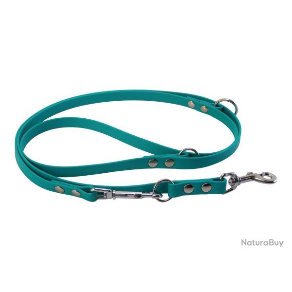 Laisse R�glable BIOTHANE 16mm 2,40 m turquoise