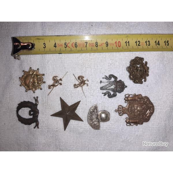 Lot de broches, insignes, coqs fran�ais, en laiton.