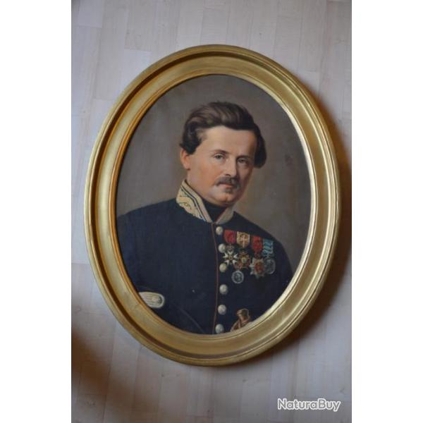 PEINTURE OFFICIER EPOQUE SECOND EMPIRE-NAPOLEON III-CRIMEE 1854-ITALIE 1859