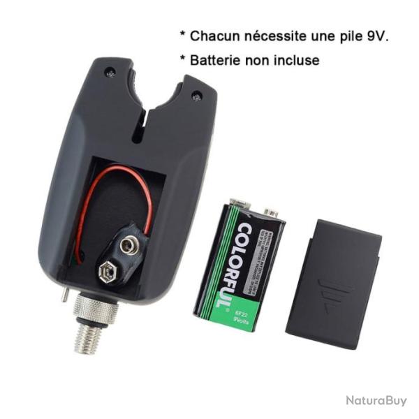 Pack de 3 D�tecteurs de Touche � LED - R�sistant � l'eau - P�che � la Canne Mer Rivi�re