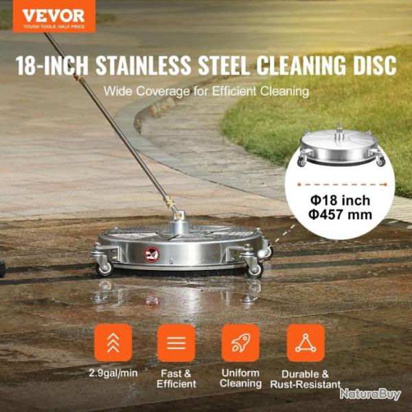 Nettoyeur de Surface Haute Pression Nettoyeur Sol sur Roues Acier Inox haute Qualit�