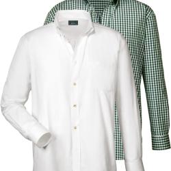 Chemise traditionnelle, pack de 2 (Couleur: Vert/blanc, Taille: M)