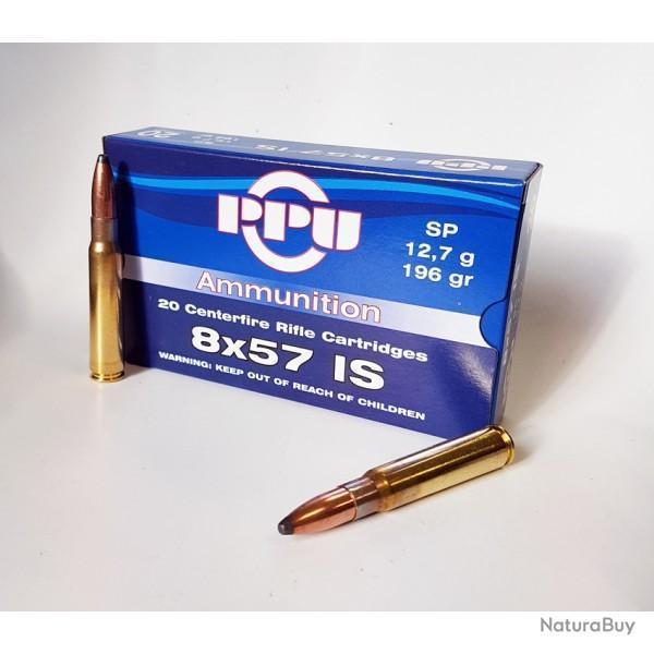 CARTOUCHES PARTIZAN 8x57 IS GRS-SP 196 GR / 12.7 g 5 boites ( 100 munitions )