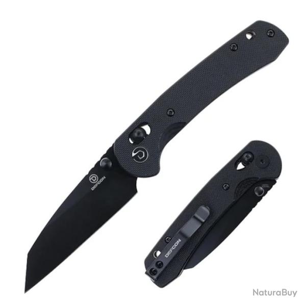 Couteau Defcon Ultra Lite Black Manche G10 Lame Acier 14C28N Wharncliffe Axis Lock CLip TD012FBK