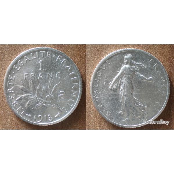 France 1 Franc 1913 Semeuse par Roty Piece Argent Francs
