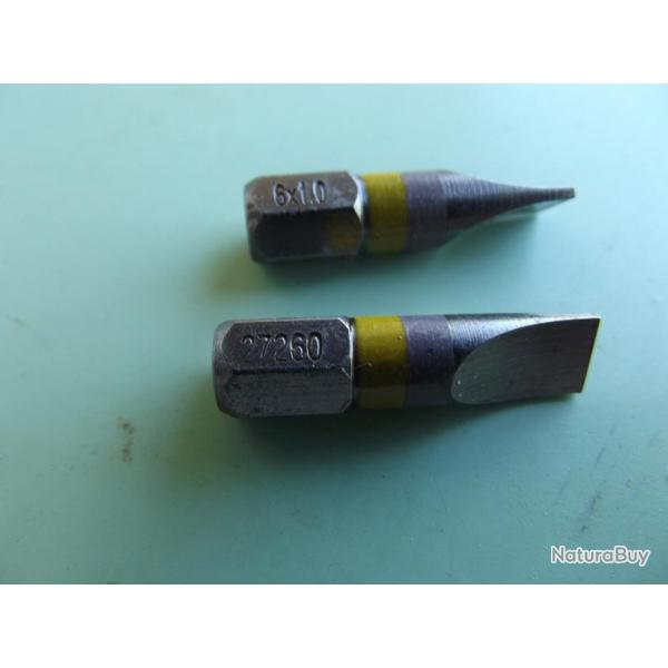 1� !!! 2 embouts de vissage KRAFTWERK R�f. 27260 6x1.0 mm pour t�te fendue NEUFS