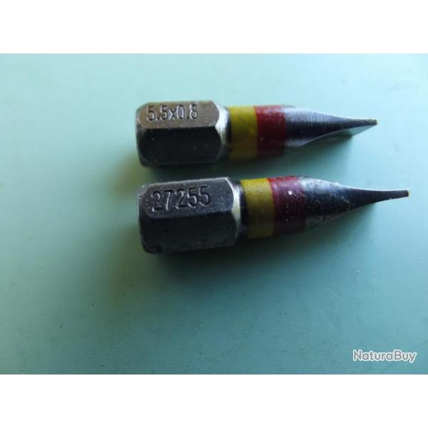 1� !!! 2 embouts de vissage KRAFTWERK R�f. 27255 5.5x0.8mm pour t�te fendue NEUFS