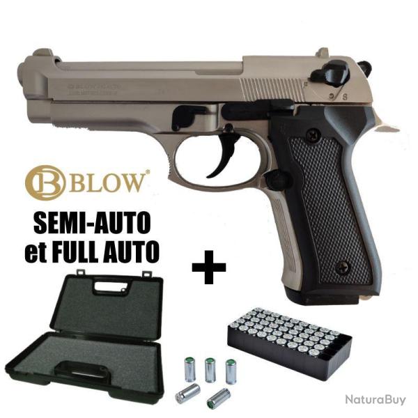 PISTOLET A BLANC BLOW F92 FULL AUTO - 9MM PAK Satin�