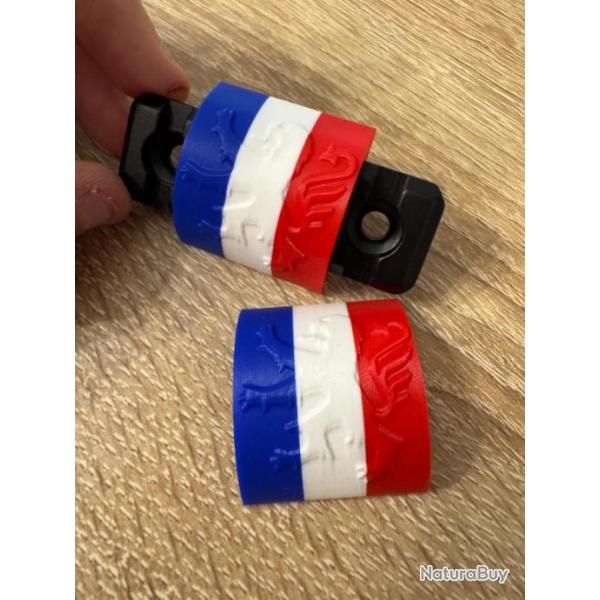 Clips Couvre-Rail Picatinny FRANCE Bleu Blanc Rouge/Drapeau Fran�ais lion pi�ce AR15