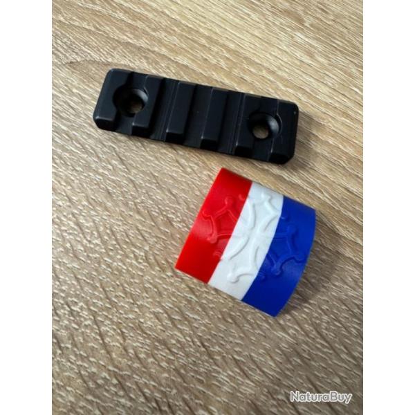Clips Couvre-Rail Picatinny FRANCE Bleu Blanc Rouge/Drapeau Fran�ais Croix Occitane pi�ce AR15