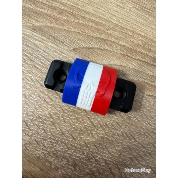 Clips Couvre-Rail Picatinny FRANCE Bleu Blanc Rouge/Drapeau Fran�ais Punisher pi�ce AR15