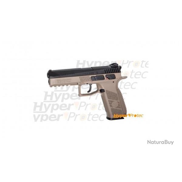 Pistolet � plombs et billes acier CZ P-09 biton Desert-FDE calibre 4.5mm