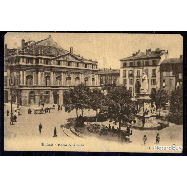 Italie Carte postale ancienne, Milan - Piazza della Scala 1900's