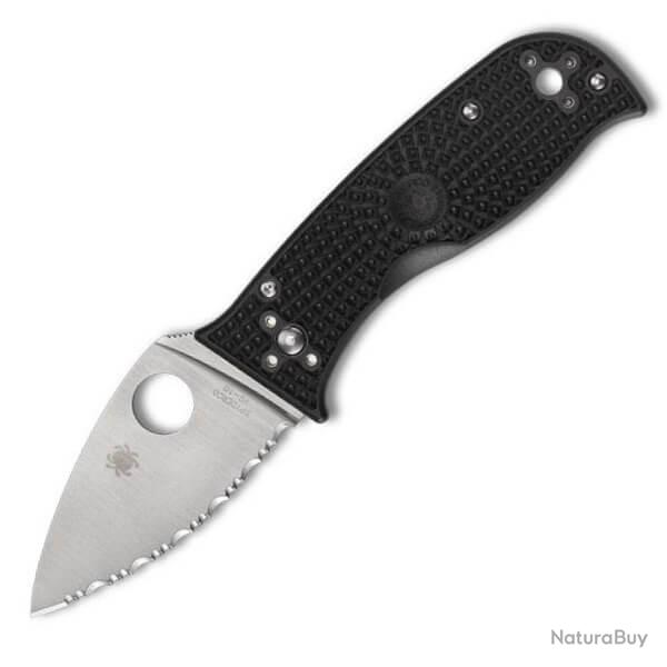 C69SBK3 Couteau de poche crant� Spyderco "LIL' TEMPERANCE 3 " noir