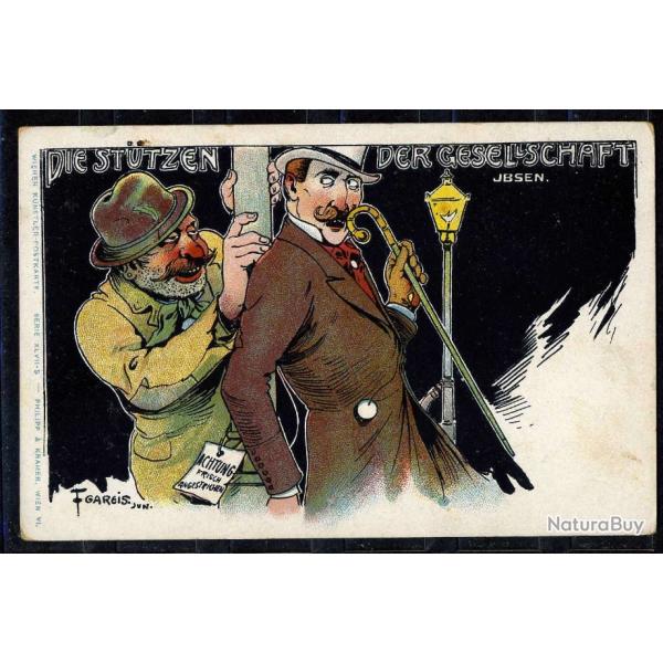 allemande Carte postale ancienne, illustr�e des ann�es, die stutzer der gesellschaft 1940's