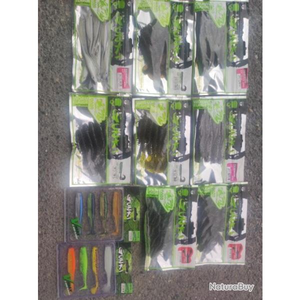 Lot leurres souples gunki