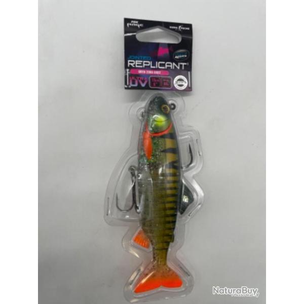 Leurre souple arm� Fox rage replicant jointed EXCLUSIF Green z�bra ghost 15cm