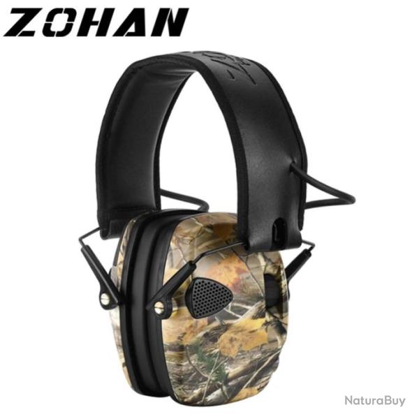 ZOHAN Casque Antibruit Tactique Chasse Protection Auditive �lectronique R�duction de Bruit Camo