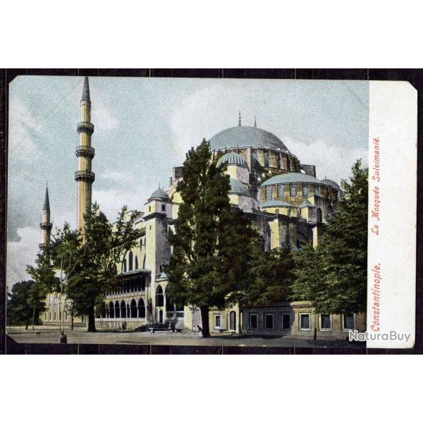 Constantinople, Istanbul, Carte postale ancienne, La Mosqu�e Suleimanie 1900's