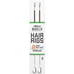 KORDA BASIX BAS DE LIGNE HAIR RIGS WIDE GAPE BARBLESS 8 18lb