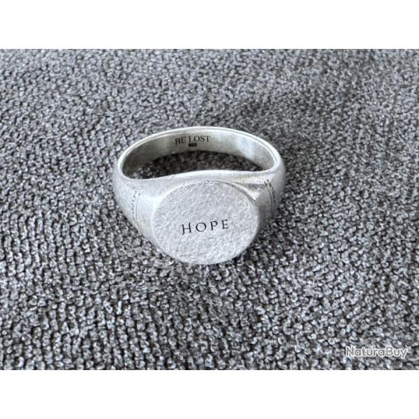 Chevali�re en argent sterling - HOPE (espoir) - bague homme - taille 54 - marque Be Lost